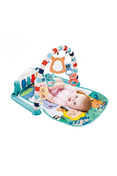 OEM Covoras cu activitati pentru bebe, cu pian detasabil, albastru