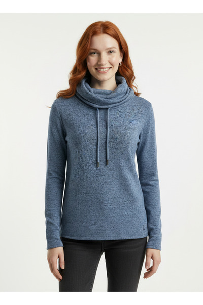 Neden Tekstil Women's Blue Knitwear Blouse