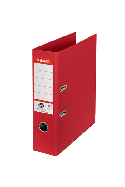 Esselte Biblioraft No.1 Power Recycled, carton, certificare FSC, A4, 75 mm, rosu