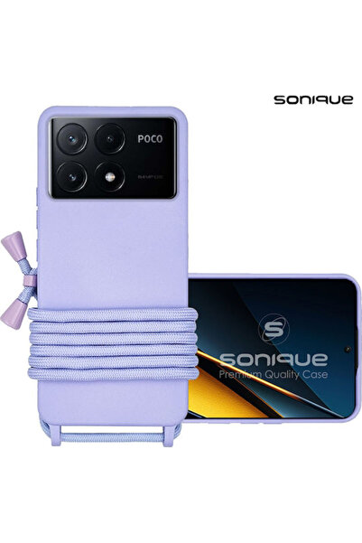 Other Sonique Back Cover Silicone 0.5mm with Strap Lilac (Poco X6 Pro)