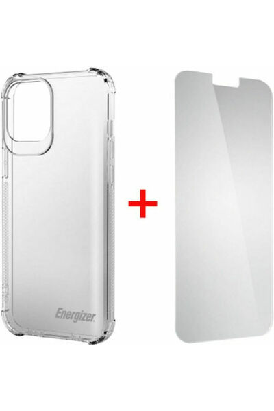 Energizer Shopckproof Σετ Πίσω Καλύμματος Σιλικόνης με Διαφανές Γυαλί (iPhone...