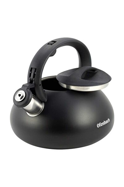 Ofenbach 2.5L Stainless Steel Whistling Teapot, Black Finish