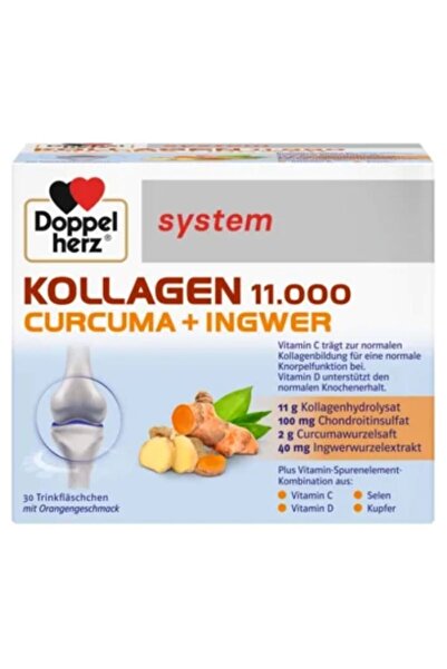 doppel herz Kollagen 11000 Plus Curcuma + Ghimbir, 30 flacoane, Doppelherz