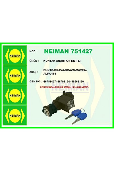 BESCHER Gldisptm Contact Key with Lock (170104) Punto-Bra-Bro-Marea-Alfa 156