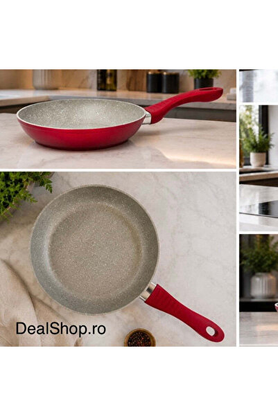 dealshopromania Granite-coated frying pan 26 cm Red – non-stick, compatible w...
