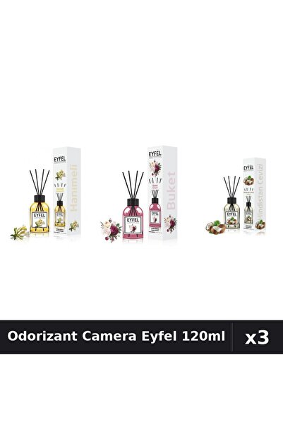 Eyfel Set 3 Odorizante Camera cu Betisoare 120ml - Bouquet, Mana Maicii Domnu...