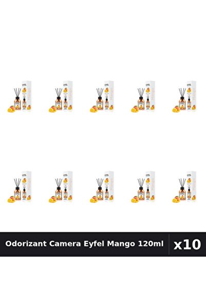 Eyfel Pachet 10 Odorizant Camera cu Betisoare - Mango, Parfum Intens 120ml