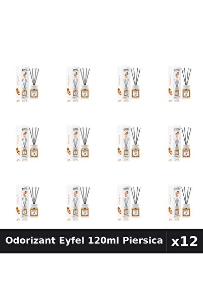 Eyfel Set 12 Odorizante Camera cu Betisoare - Aroma Piersica, Parfum Intens 1...
