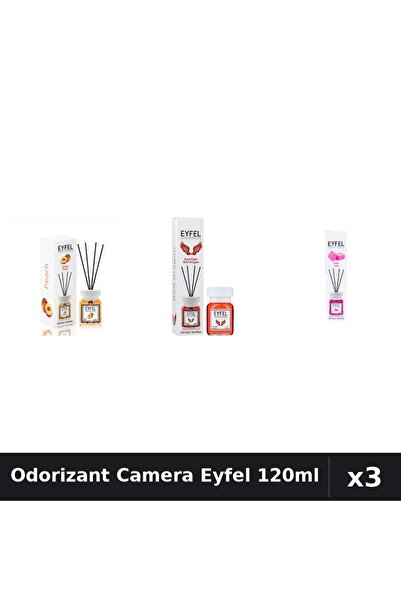 Eyfel Set 3 Odorizant Camera cu Betisoare - Piersica, Red Dragon, Bubble Gum ...