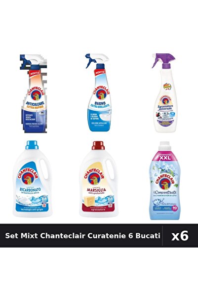 Chanteclair Set 6 Curatenie - Degresant, Detergent, Balsam 625ml, 1575ml, 1800ml