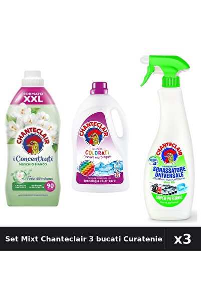 Chanteclair Set 3 Curatenie - Balsam 1800ml, Detergent 1575ml, Degresant 600ml