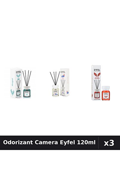 Eyfel Set 3 Odorizant Camera cu Betisoare - Angel, Orhidee, Red Dragon 120ml