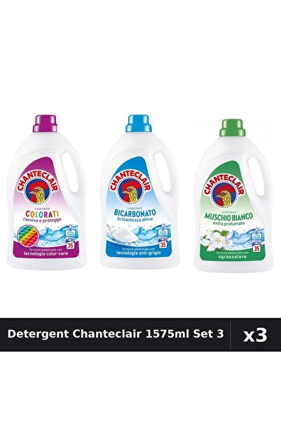 Chanteclair Set 3 Detergent Lichid Rufe 1575ml 35 Spalari - Color, Bicarbonat...