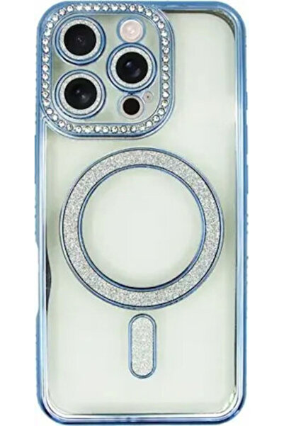 Vivid Magsafe Στρας και Γκλίτερ Πίσω Κάλυμμα Σιλικόνης Διαφανές (iPhone 16 Pro)