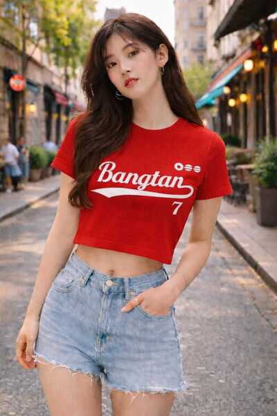 puolikuu Arirang World Tour Bts Printed Crop Tshirt