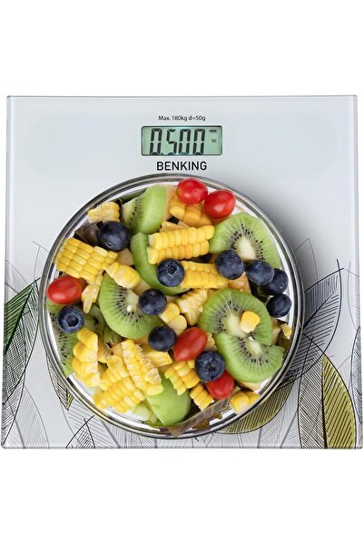 BENKING Digital food scale weighing up to 180 kg with LCD screen and tempered...