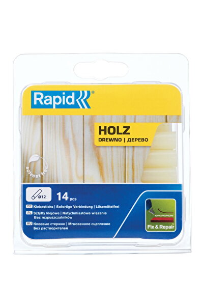 Rapid 40107947, set 14 rezerve de lipici, transparente, Ø12 x 94 mm