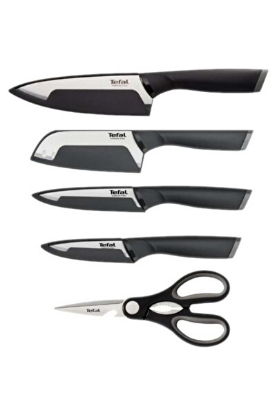 TEFAL Set de 4 cuțite de bucătărie confortabile + foarfecă de bucătărie K2215...