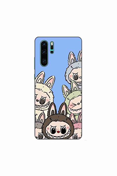 OEM Калъф, съвместим с Huawei P30 Pro, силиконов гел TPU, с десен Labubu, син