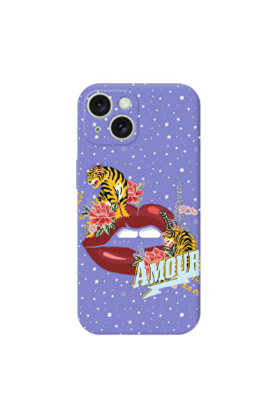 Other Apple iPhone 15 Plus Amour Purple Colored Silicone TPU Θήκη