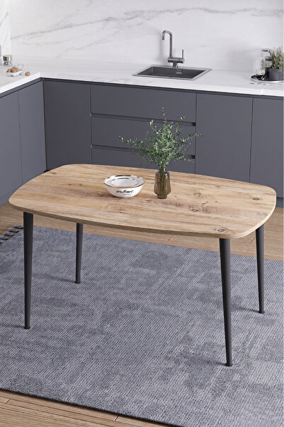 Mufian Concept İskandinav Bohem Oval 60x90 CM Metal Ayaklı Atlantik Çam Mutfa...