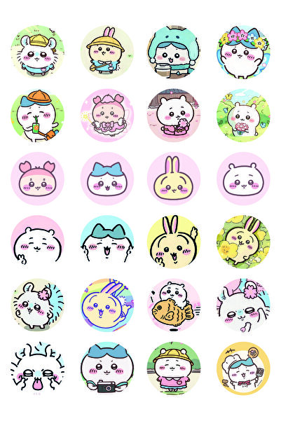 nihonwosekai Set de stickere anime Chiikawa 24 bucăți