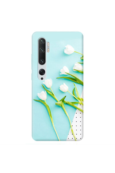 Other Xiaomi Mi Note 10 White Tulips Transparent Silicone TPU Θήκη