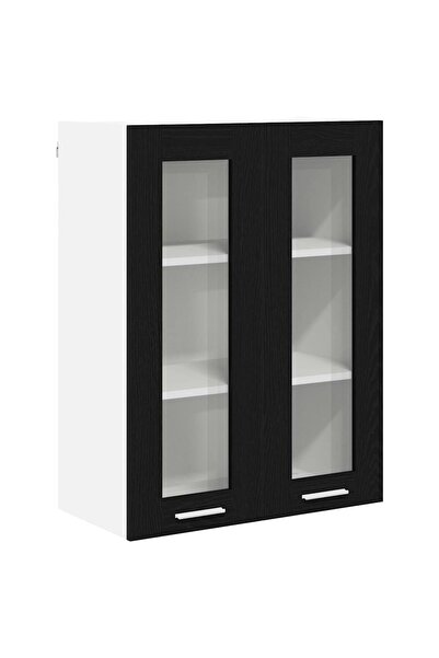 vidaxl Wall cabinet Black Oak 60 x 31 x 80 cm Composite wood