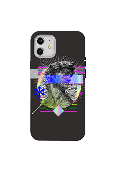 Other Apple iPhone 12 Statue pixels Black Colored Silicone TPU Θήκη