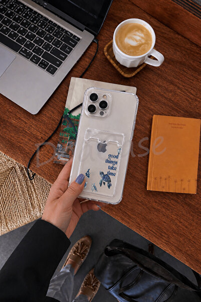 DoaCase iPhone 14 Pro Max Uyumlu Kartlıklı Şeffaf Kılıf Köşe ve Kamera Koruma...