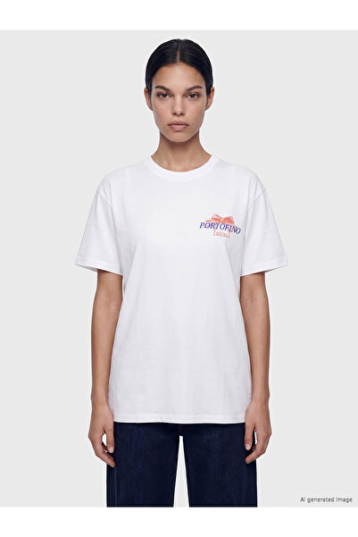 LC Waikiki Peak New Season Portofino Printed 100% Cotton Women's T-Shirt