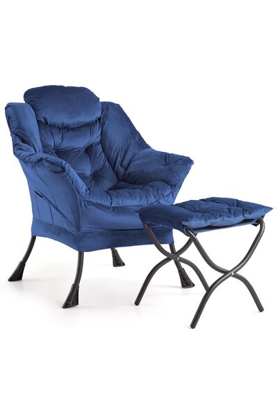 Garvee Velvet Lazy Lounge Chair with Armrests & Side Pocket