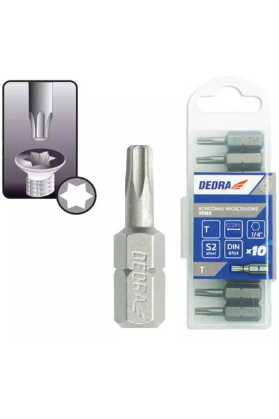 DEDRA EXIM Capete de ЕџurubelnitДѓ Torx T25x25mm, 10buc cutie din plastic.