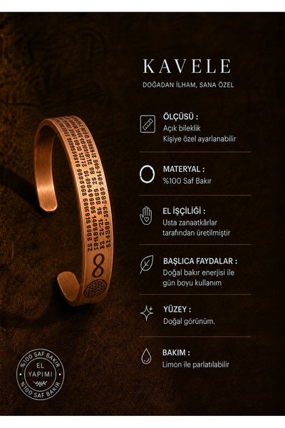 KAVELE Pure Raw Motif Copper Bracelet-In Gift Box