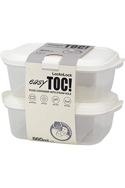 locknlock Easy Tok Food Container Set, Easy Open, 2 Pieces, 860 ml Capacity, ...