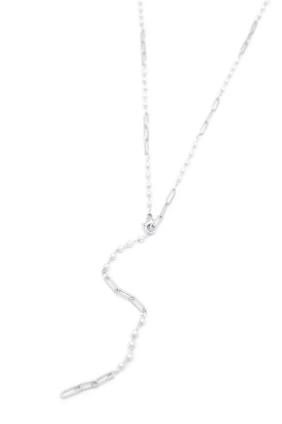 Marsilyan Nvdn- Ieg - Y Necklace with Pearl - Silver Iegrs-Nvdn1