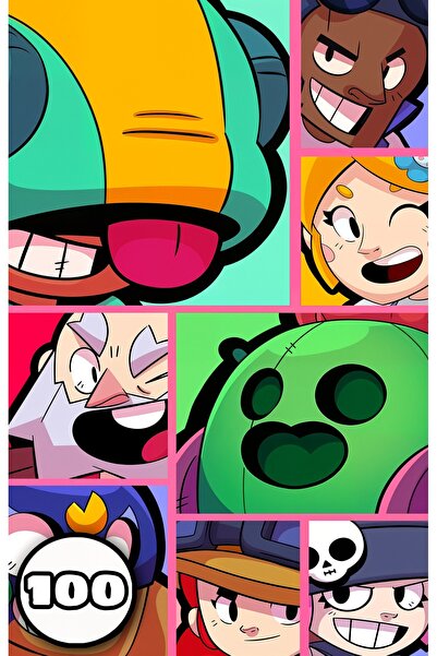 BRAWL STARS Carte de colorat, 100 de ilustratii Brawl Stars, A4