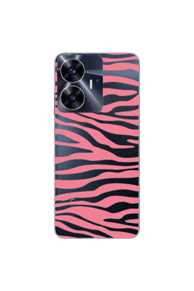 Other Realme Note 50 Pink Zebra Transparent Silicone TPU Θήκη