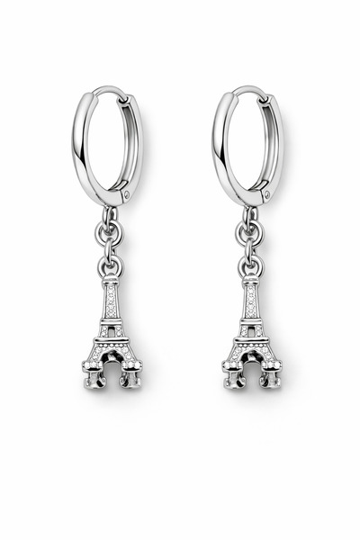 MakeWell Mixed Figure Silver Color Cute Dangle Earrings