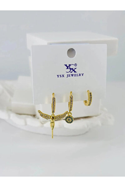 Marsilyan Nvdn- Ieg - Zircon Stone Triple Combination Earrings Iegrs-Nvdn1