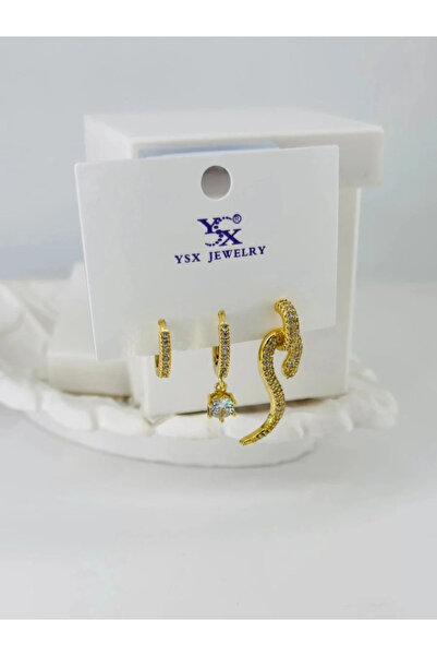 Marsilyan Nvdn- Ieg - Zircon Stone Triple Combination Earrings Iegrs-Nvdn1