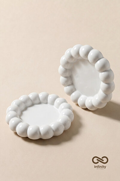 Infinity Art Studio Mineral Concrete Bubble Decorative Plate Jewelry Tray Set...
