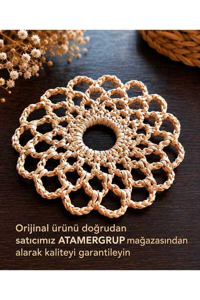 atamergrup El Örgüsü Rafya Saç Tokası – Bohem Çiçek Desenli Kadın Saç Aksesua...