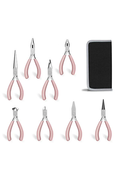 Choice 1 set Pink Color Round Nose Cutting Wire Plier Stainless Steel Pliers ...