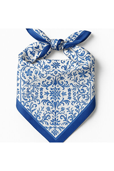 Home Blue and White Authentic Patterned Scarf, Bandana