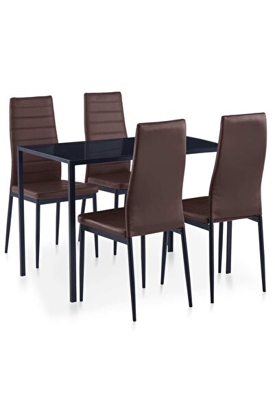 vidaxl Set mobilier de bucătărie, 5 piese, maro