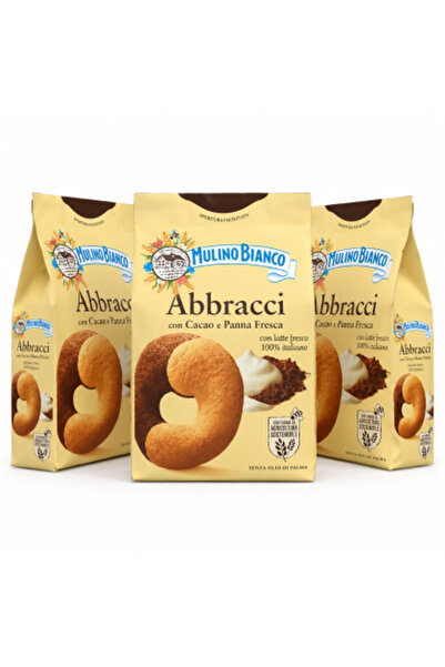 Mulino Bianco Set 3 x Biscuiți Abbracci, 350 g/pachet, cu cacao și frișcă, pr...