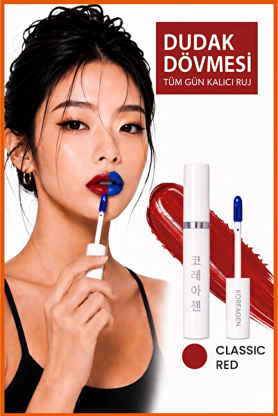Koreagen Lip Stain Soyulabilir Ruj Kalıcı Dudak Dövmesi Bulaşmayan Dudak Renk...