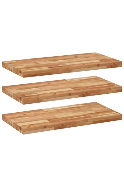 vidaxl Rafturi suspendate 3 buc. 80x40x2 cm lemn masiv acacia netratat
