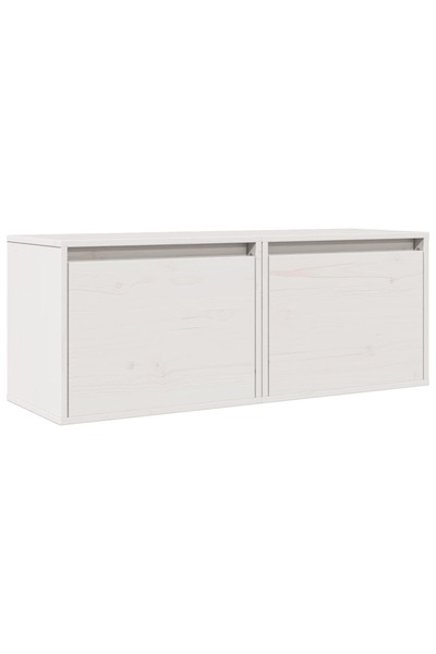 vidaxl Dulapuri de perete, 2 buc., alb, 45x30x35 cm, lemn masiv de pin